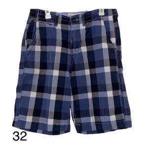 AMERICAN EAGLE AEO Mens Longer Length Blue Buffalo Plaid Check Shorts Sz 32